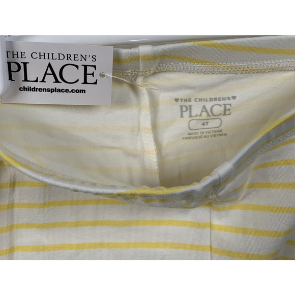 The Children's Place Girls 4T Soft Pants Legging Sunshine Yellow/White Stripped - Picture 5 of 5